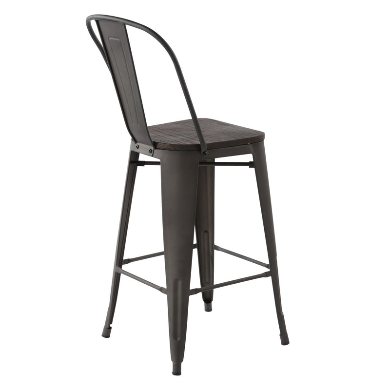 THOCAR 29 Inch Metal Bar Stools with Wooden Seat