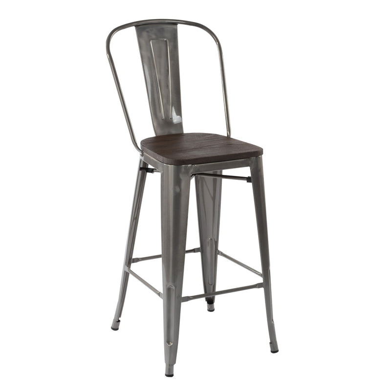 THOCAR 29 Inch Metal Bar Stools with Wooden Seat