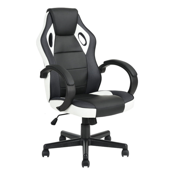 Fully upholstered ergonomic gaming chair with armrests, adjustable height and castors - TUNNEY
