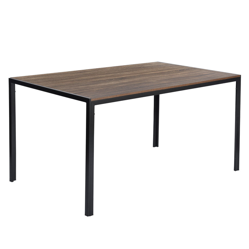 Dining Table Kitchen with Square Metal Legs, Brown