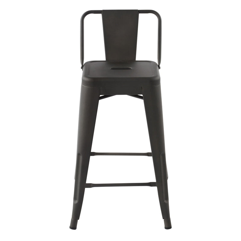 VUSTU 24 Inch Metal Counter Height Bar Stools with Low Back