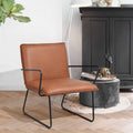 Slightly reclining vintage style armchair, faux leather - ZACK