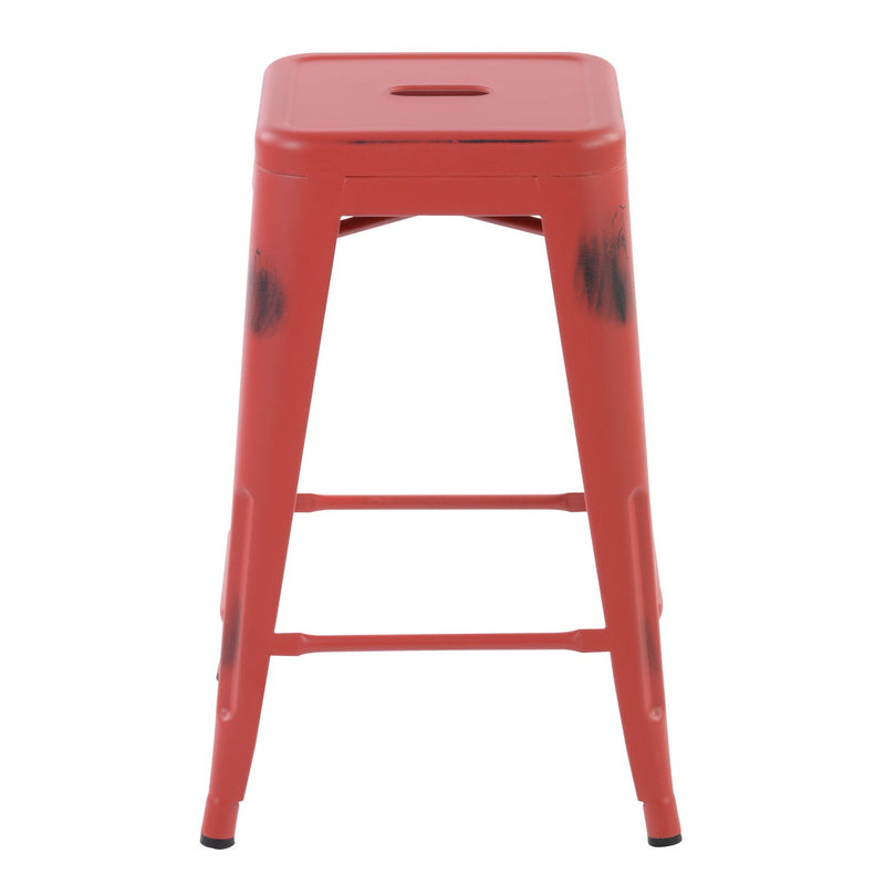 ZOLNES 24 Inch Backless Metal Counter Stools