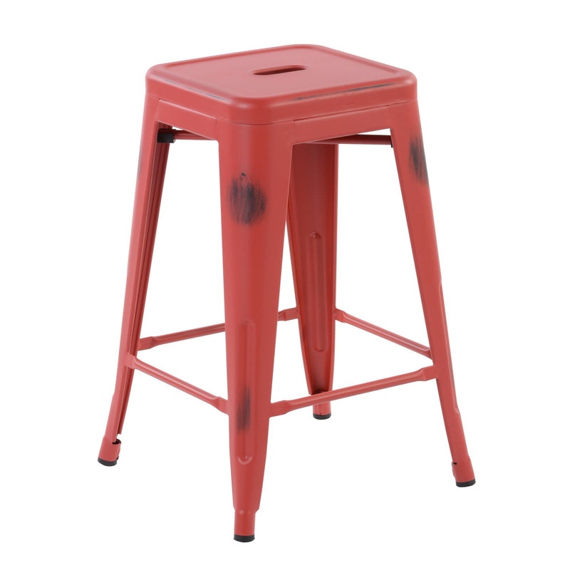 ZOLNES 24 Inch Backless Metal Counter Stools