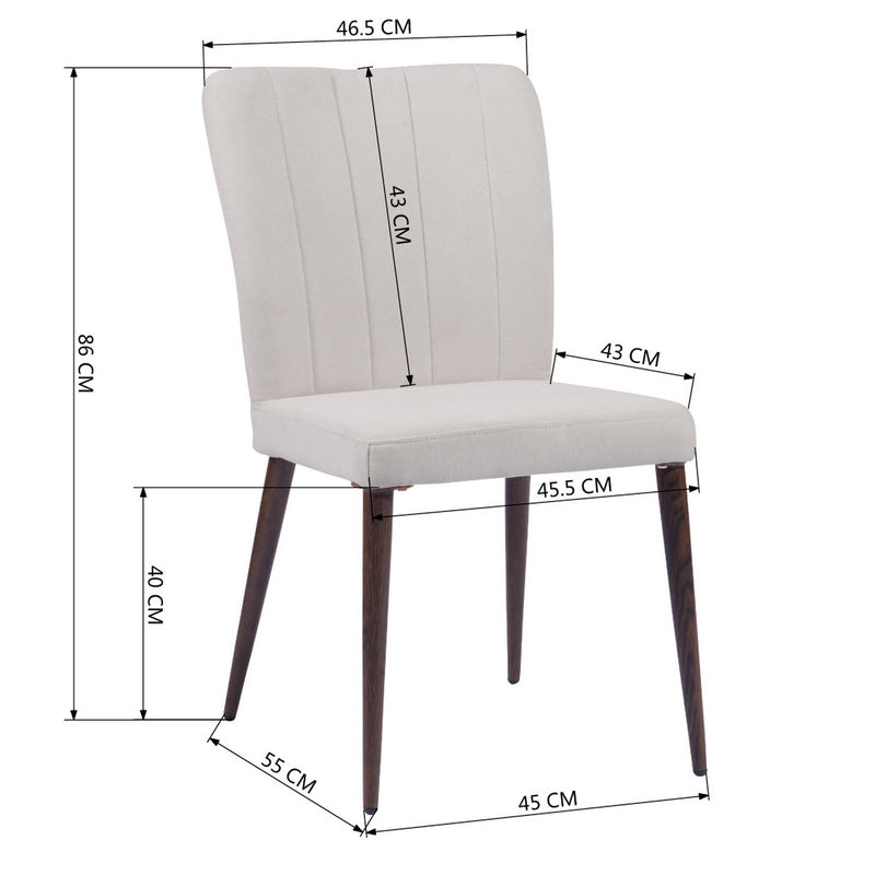 ALDRED Set of 2 Upholstered Dining Chair
