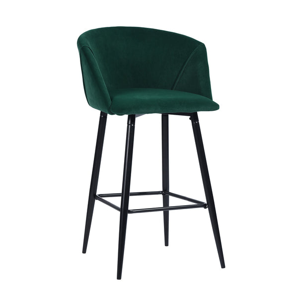 ALDRIDGE Set of 2 Upholstered Velvet Counter & Bar Stool