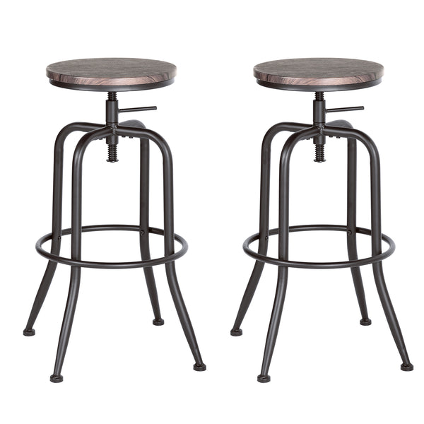 ANACLETUS 2-Piece Swivel Adjustable Height Bar Stool