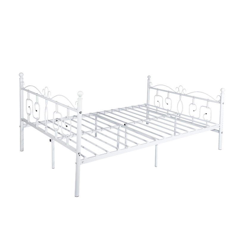 CONWAY 82.7 In. White Metal Platform Bed - Double Size