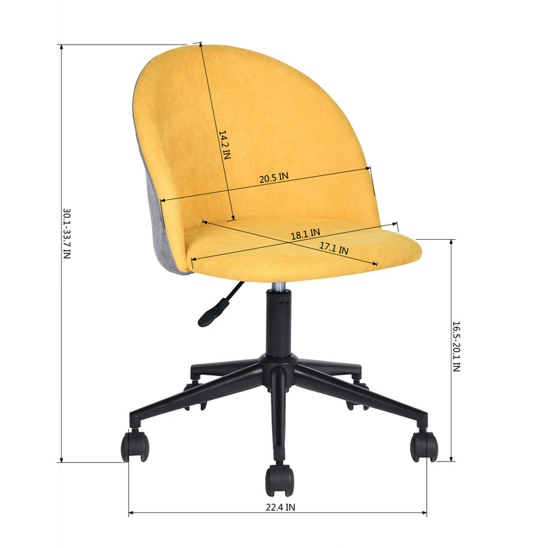Modern two-tone office chair on castors and adjustable height - DUDLEY