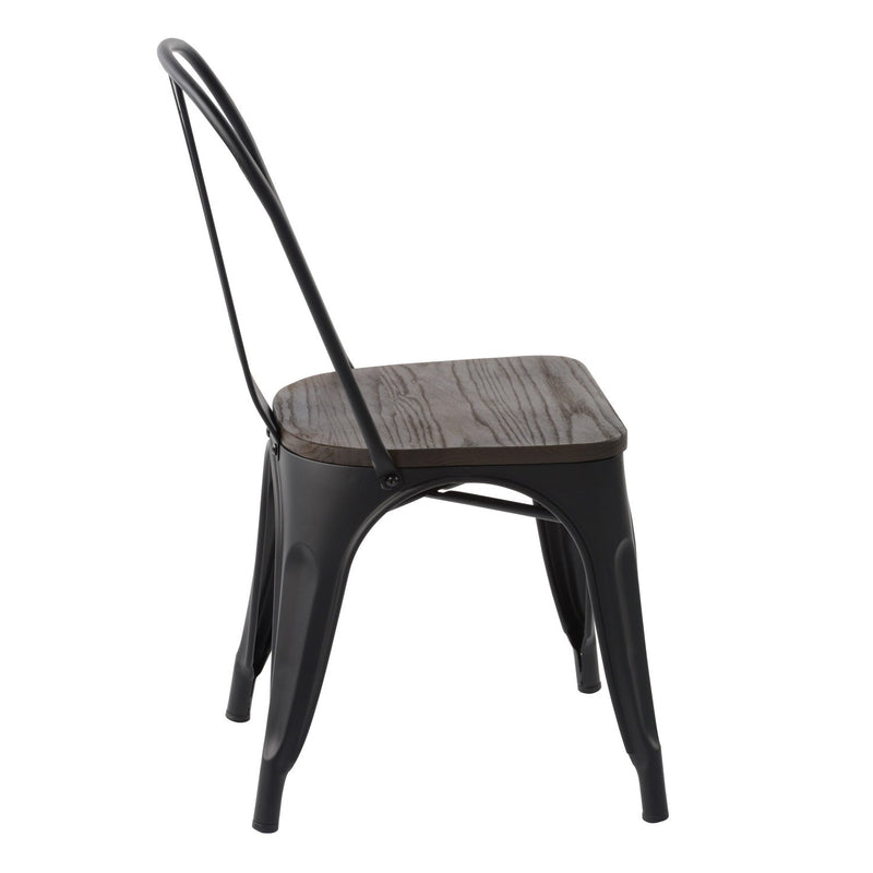 KRICOX Metal Dining Chairs with Solid Wood Seat