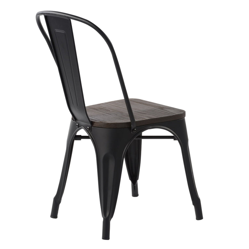 KRICOX Metal Dining Chairs with Solid Wood Seat