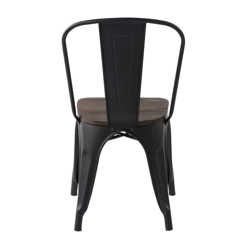 KRICOX Metal Dining Chairs with Solid Wood Seat