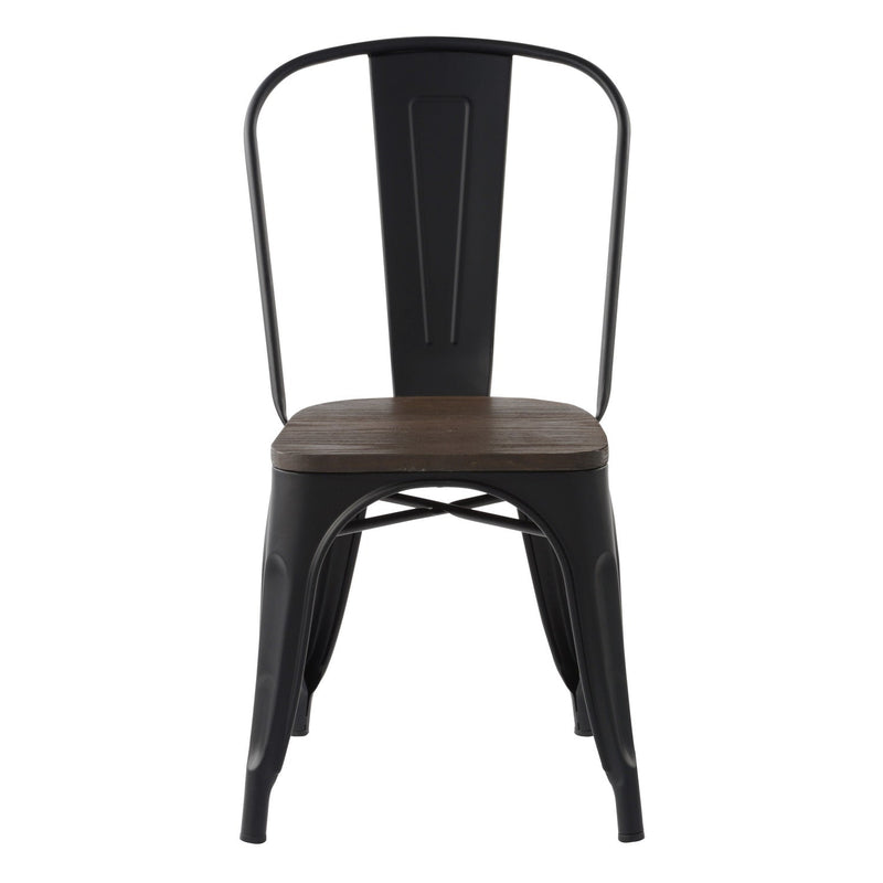 KRICOX Metal Dining Chairs with Solid Wood Seat