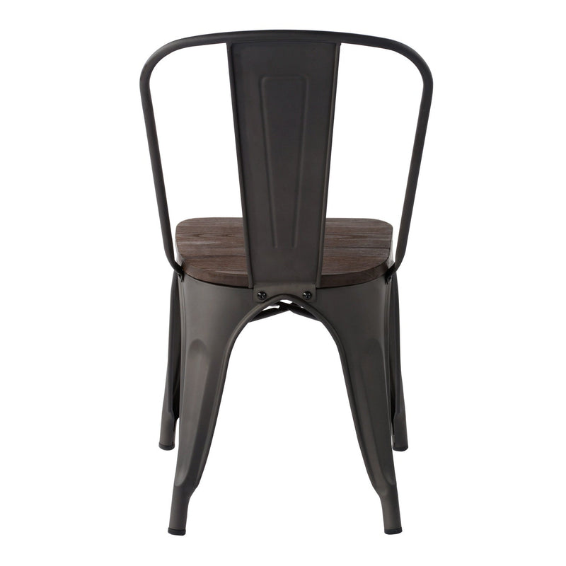 KRICOX Metal Dining Chairs with Solid Wood Seat