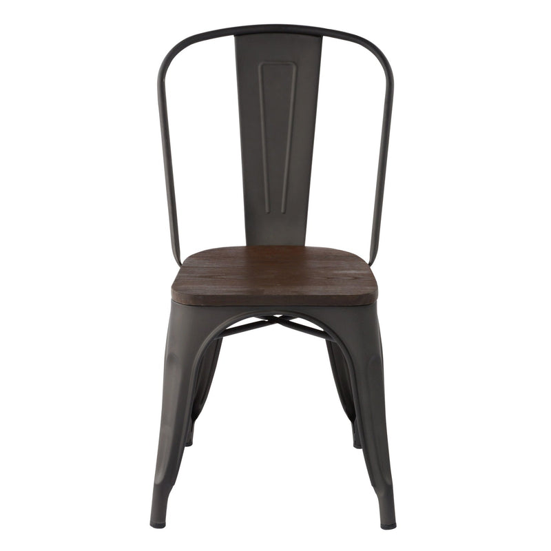 KRICOX Metal Dining Chairs with Solid Wood Seat